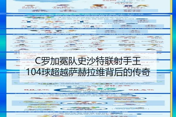 C罗加冕队史沙特联射手王 104球超越萨赫拉维背后的传奇